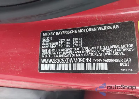 2013 Mini Countryman Cooper from USA, damaged, VIN WMWZB3C5XDWM09049
